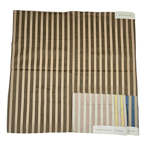 Ralph Lauren Other - VTG Ralph Lauren Upholstery Fabric Remnant Belton Stripe Sage/Red 27x27 0774